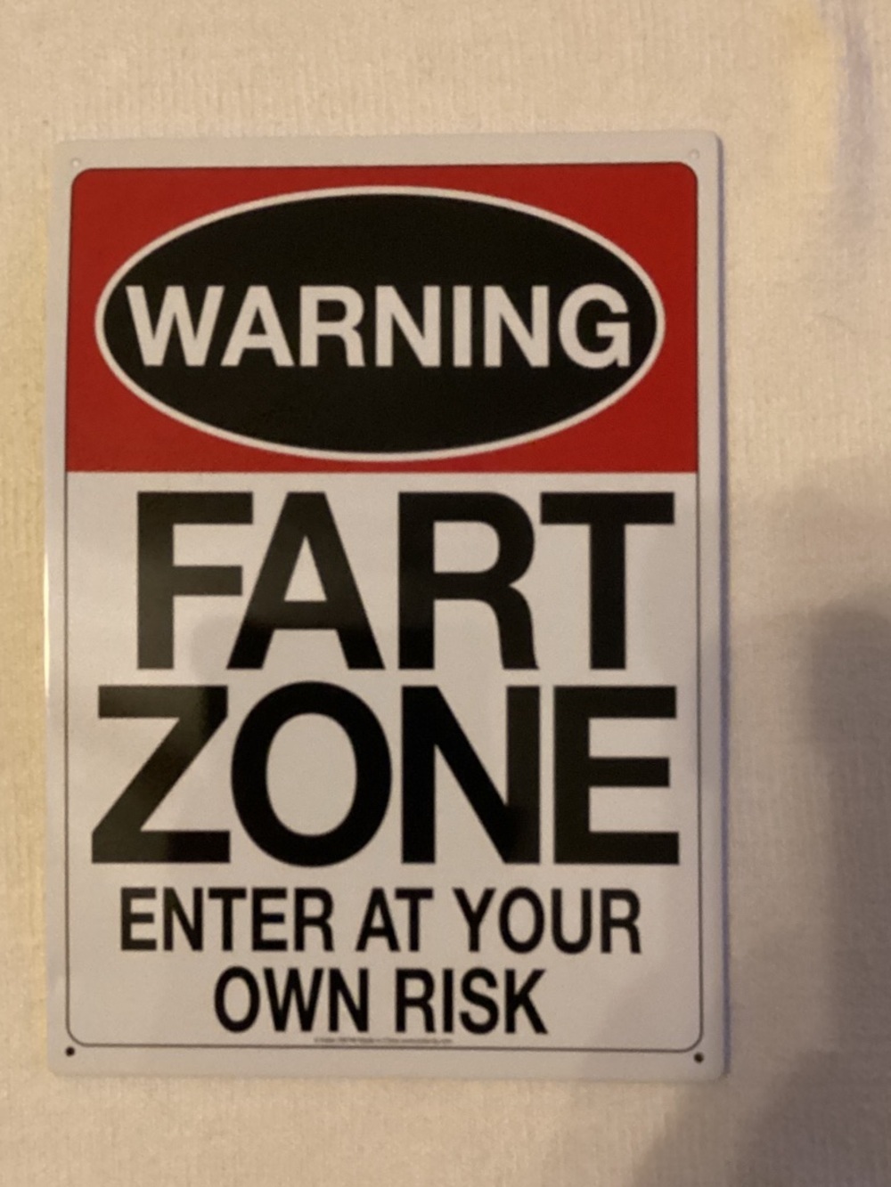 Fart Zone  tin sign